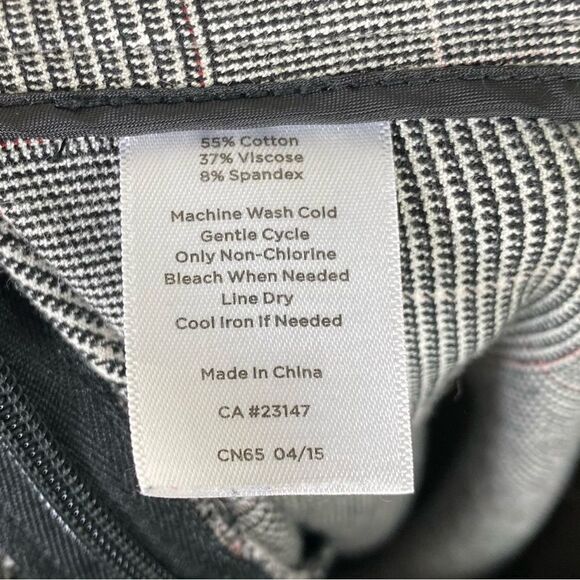 Talbots Chatham Black & White Plaid Slim Leg Trouser Pants - Picture 6 of 6